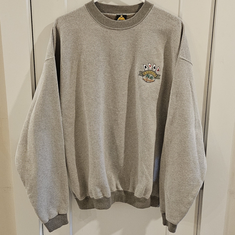 Vintage 80s H.L. Miller Las Vegas Crewneck Sweatshirt - Size XL - Tan & Green